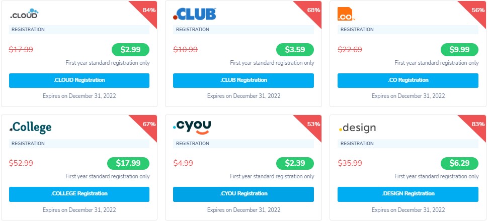 NameSilo2022年10月特价域名