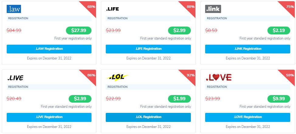 NameSilo2022年10月特价域名
