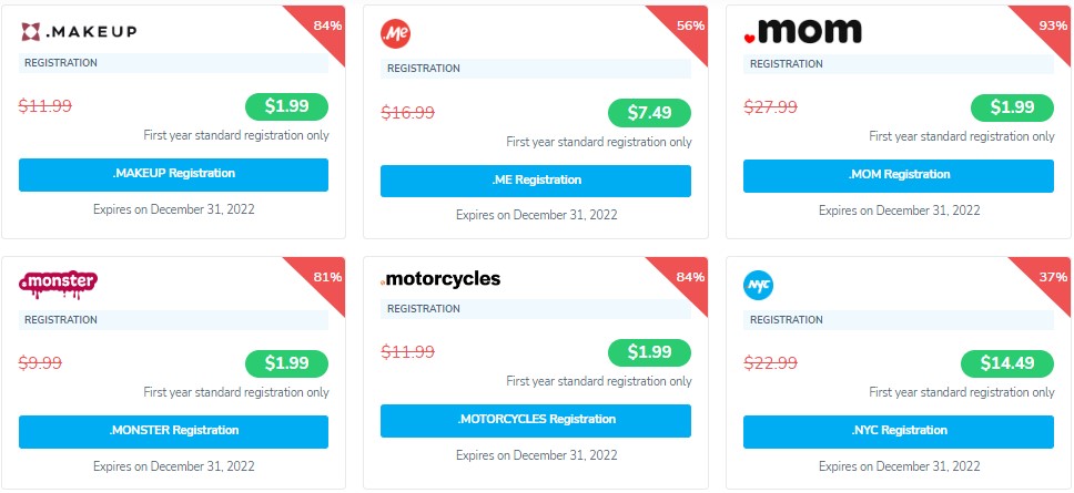 NameSilo2022年10月特价域名