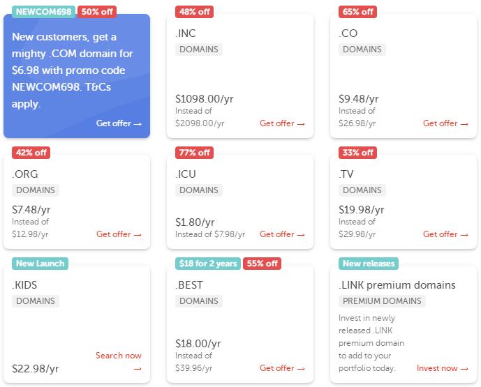 Namecheap便宜域名推荐