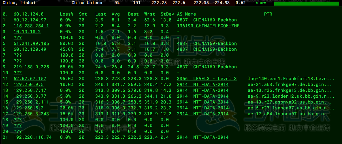 联通去程