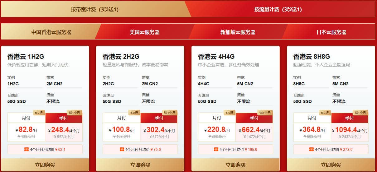 华纳云爆款云服务器