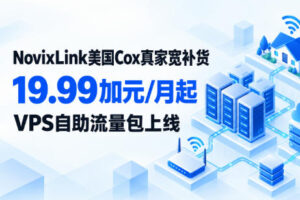 NovixLink美国Cox真家宽补货 19.99加元/月起 VPS自助流量包上线